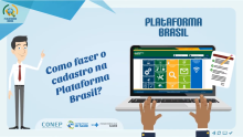 Tela do vídeo que fala sobre como fazer o cadastro na Plataforma Brasil